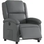 vidaXL Recliner elettrico grigio in ecopelle