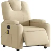 vidaXL Sedia da massaggio elettrica in tessuto crema