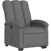 vidaXL Poltrona relax con supporto elettrico in tessuto grigio scuro