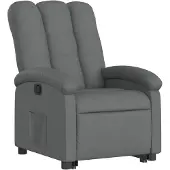 vidaXL Poltrona relax con ausilio per l'alzata in tessuto grigio scuro