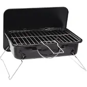 BBQ a carbonella con coperchio 34 x 24 cm nero