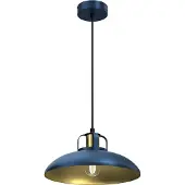 Eko-Light Lampada a sospensione Felix, blu/oro, a 1 luce
