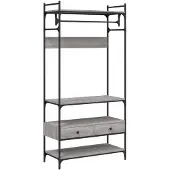 vidaXL Appendiabiti con cassetti Grigio Sonoma 89x39x184,5 cm