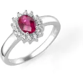 Smart Jewel Anello rosa scuro / argento / bianco