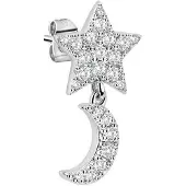 La Petite Story Orecchini Stud Star &amp; Moon Crysta