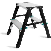 Vonroc Scaletta a due gradini. 2 lati - antiscivolo | Capacità massima 150kg