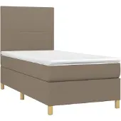 vidaXL Letto a molle con materasso Taupe 90x190 cm in tessuto