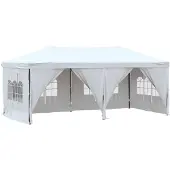 vidaXL Tenda da festa pieghevole con pareti laterali bianca 3x6 m