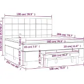vidaXL Letto a molle con materasso blu 180x200 cm in tessuto