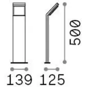 Ideal Lux Lampione a LED Stile antracite Altezza 50 cm 3.000 K