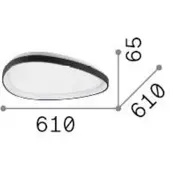 Ideal Lux Plafoniera LED Gemini in ottone, 61 cm, 3000 K, accensione/spegnimento