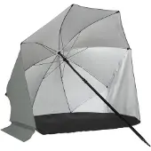 VirtuFit Ombrellone da spiaggia con paravento 160x160x180 cm Grigio