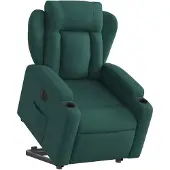 vidaXL Recliner con ausilio per l'alzata Elettrica Tessuto verde scuro