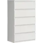 Forte Cassettiera Morgan 5 cassetti bianco opaco – 77.2x42.2x128H