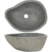 vidaXL Lavabo in pietra di fiume ovale (37-46)x(29-36) cm