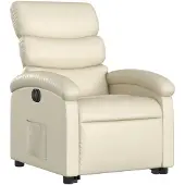 vidaXL Poltrona relax con supporto elettrico in Pelle finta crema
