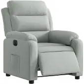 vidaXL Poltrona relax elettrica in velluto grigio chiaro