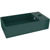 vidaXL Lavabo da bagno con troppopieno in Vetroceramica verde scuro