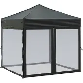 vidaXL Tenda per feste pieghevole con pareti laterali nere 2x2 m