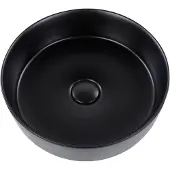 Beliani Lavabo da appoggio in Vetroceramica nera rotondo ⌀ 36 cm bagno moderno
