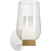 Mantra-Iluminacion Applique Nora, bianco-trasparente, vetro, metallo