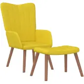 vidaXL Poltrona relax con sgabello in velluto giallo senape