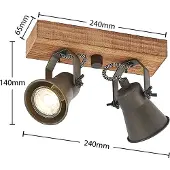 LINDBY Grandesa faretto soffitto, 2 luci