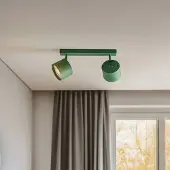 Argon Faretto da soffitto Chloe orientabile a 2 luci, verde