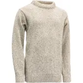 Devold Nansen Sweater Crew Neck Pullover di lana (L, beige/grigio)