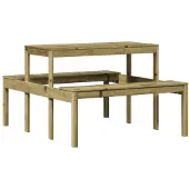 vidaXL Tavolo da pic-nic 110x134x75 cm Legno di pino impregnato