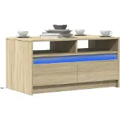 vidaXL Tavolino LED in legno di quercia Sonoma