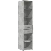 vidaXL Highboard grigio cemento 40x42,5x185 cm materiale a base di legno