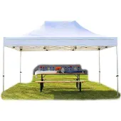 TOOLPORT 3x4,5m gazebo pieghevole PES, PROFESSIONAL alluminio, bianco