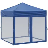 vidaXL Tenda da festa pieghevole con pareti laterali blu 2x2 m