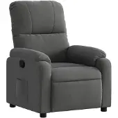 vidaXL Poltrona relax in tessuto microfibra grigio scuro