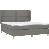 vidaXL Letto a molle con materasso grigio scuro 180x200 cm in tessuto