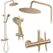 REA Set Doccia Con Termostato Vincent Gold Brush