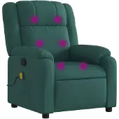 vidaXL Sedia da massaggio in tessuto verde scuro