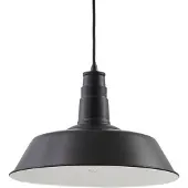 LINDBY lampada a sospensione Laylan, nero/bianco, Ø 36 cm, metallo