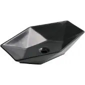 Novoterm Lavabo asimmetrico nero 12,7x57,5 cm in Vetroceramica semiopaca