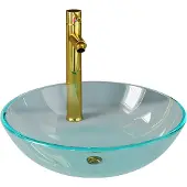 vidaXL Lavabo con rubinetto e gruppo di scarico in vetro temperato