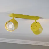 Argon Faretto da soffitto Chloe orientabile a 2 luci, giallo