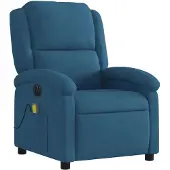 vidaXL Sedia da massaggio elettrica in velluto blu