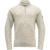 Devold Nansen Sweater Zip Neck Pullover in lana merino (XXL, beige/grigio)