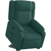 vidaXL Recliner con ausilio per l'alzata Elettrica Tessuto verde scuro