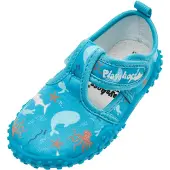 Playshoes Scarpe da spiaggia / da bagno 'Meerestiere' turchese / arancione / bianco