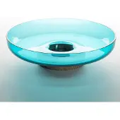 Artemide Ciotola Bontà, turchese, Ø 26 cm, vetro, legno