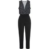 LASCANA Tuta jumpsuit 'Apart' nero / bianco