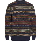 Barbour Pullover Fairisle in lana con fantasia Blu scuro ulticolore taglia