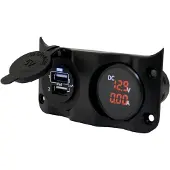 Talamex Pannello Di Commutazione Con Doppia Usb E Voltmetro/digital Amperometro